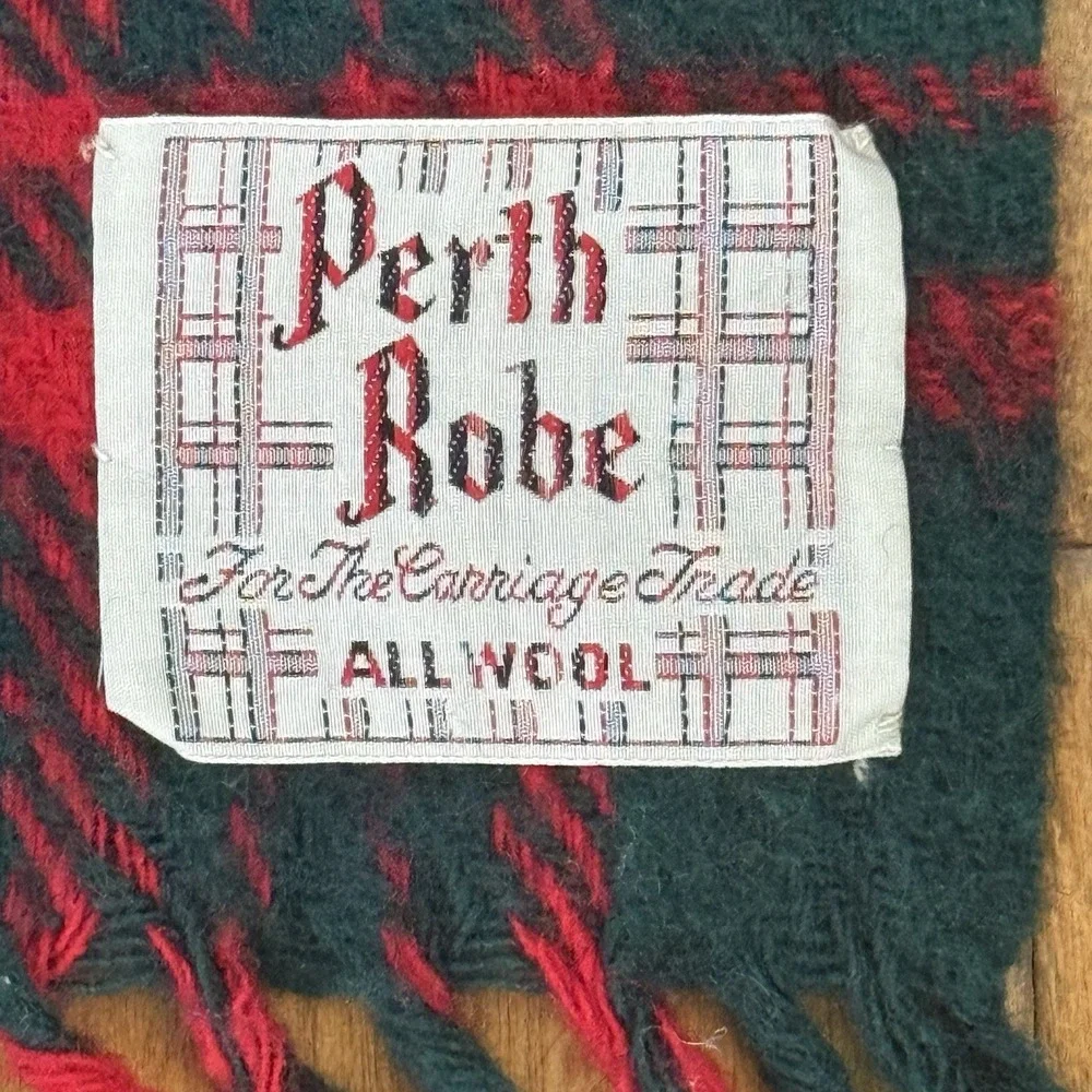 Vintage Perth Robe All Wool Tartan Plaid Throw Blanket Lap Robe 41x60 Cabin F/W